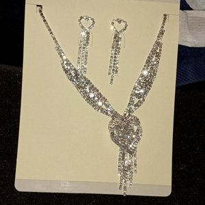 Elegant Faux Diamond/Crystal Jewelry Set.